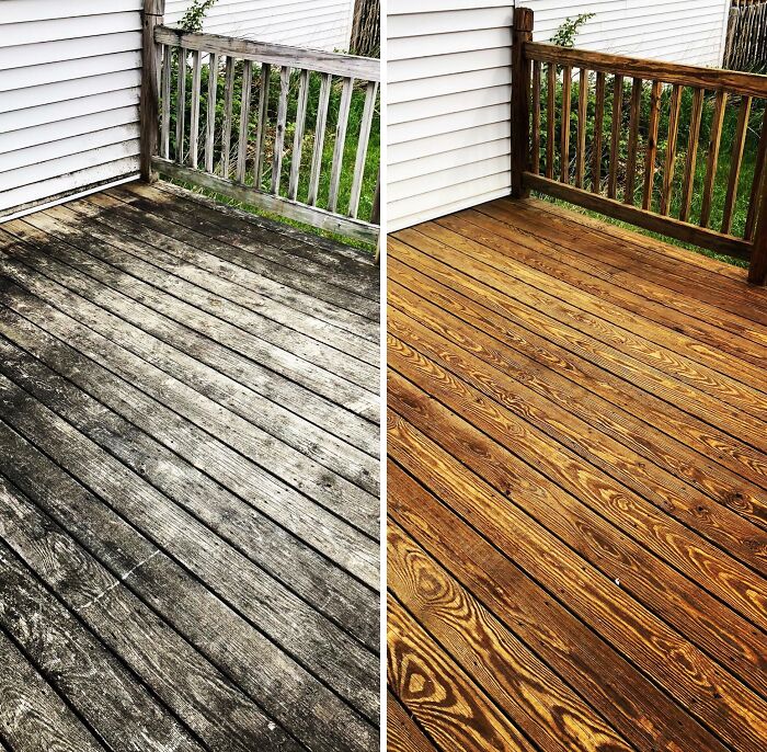 Satisfying Pressure Wash Before And After. Did This Last Weekend And Can’t Stop Looking At It. Old To New