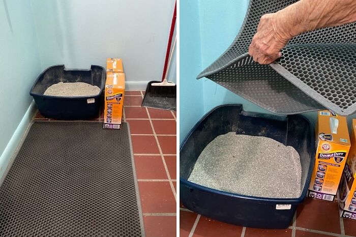 Tired Of Stepping On Cat Litter Landmines? Contain The Mess With This Genius Double Layer Cat Litter Mat