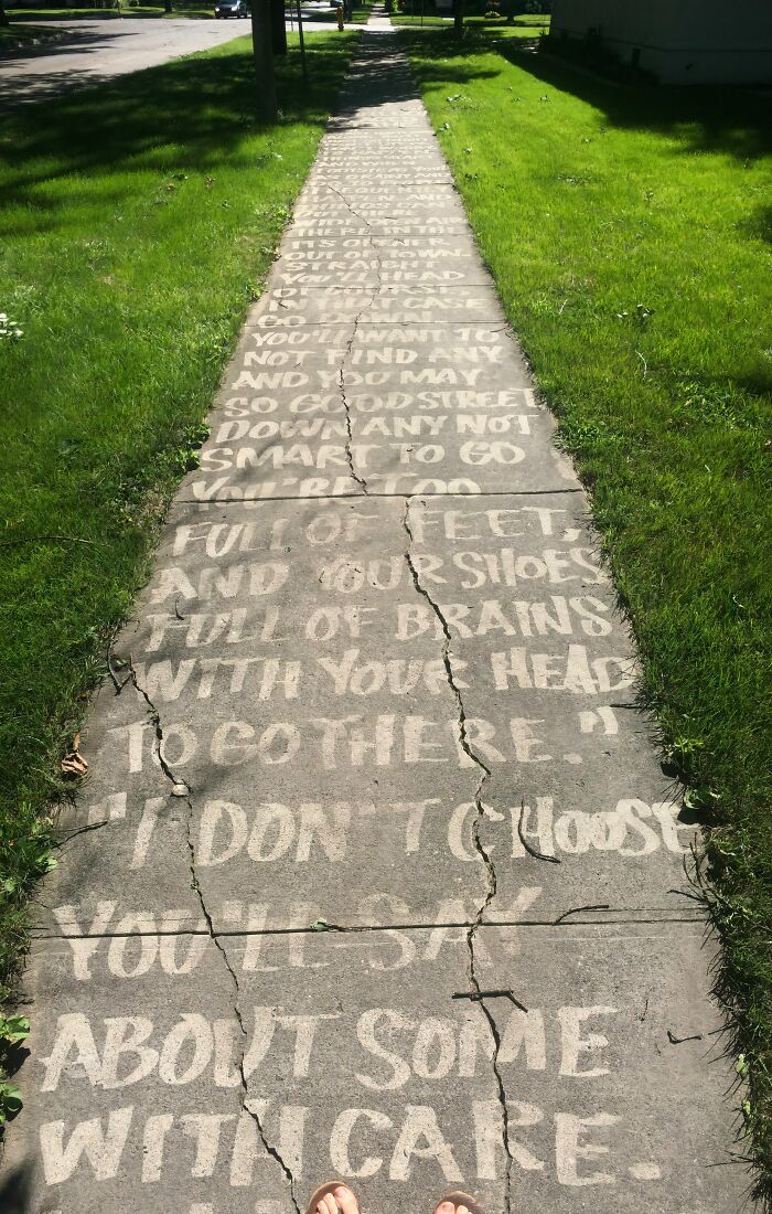 Someone Pressure Washed An Entire Dr. Seuss Book Onto This Sidewalk