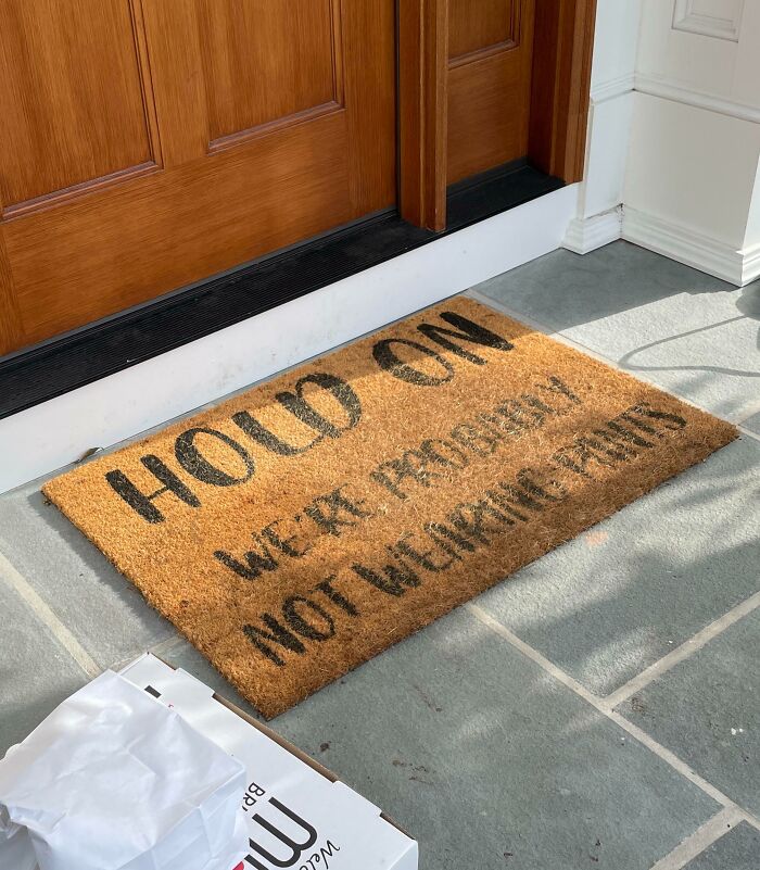 Funny Doormat I Saw While Delivering Today