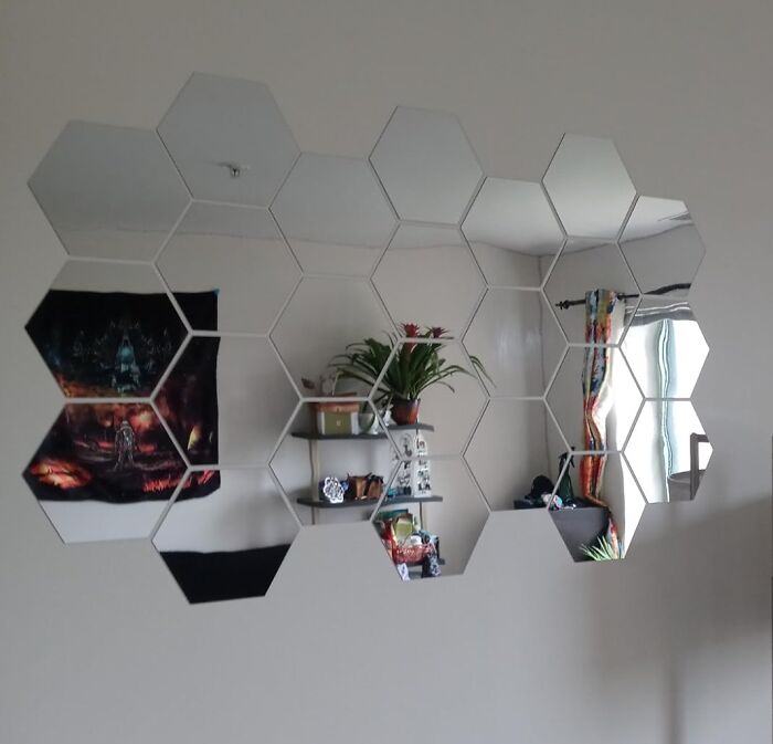 Add A Touch Of Whimsy And Visual Interest To Your Rental Walls With Hexagon Mirror Decals, A Removable And Reusable Solution That Creates A Stylish Focal Point Without The Commitment Of Permanence