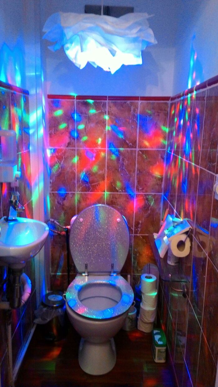 Disco Toilet In An Airbnb