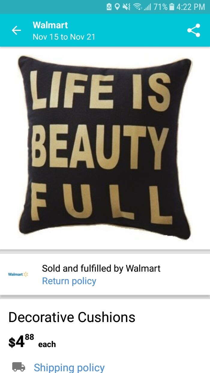 For Black Friday, Get A Pillow With Bad Spelling!