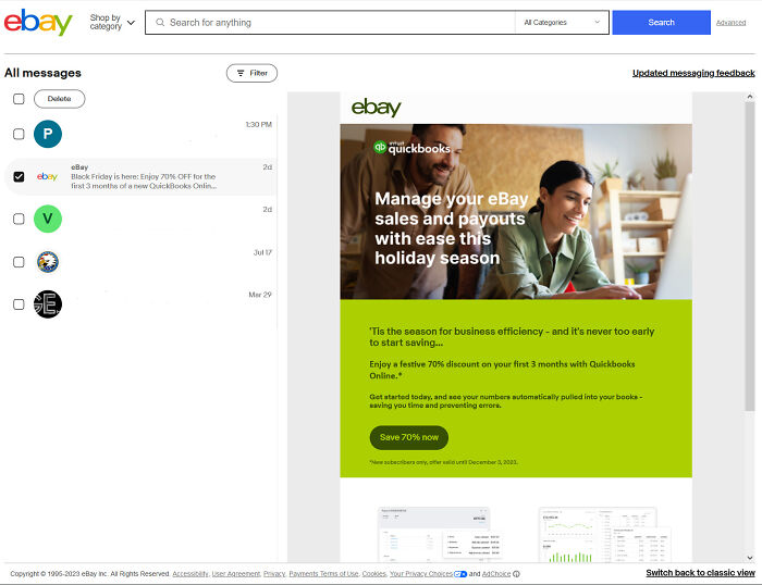 Ebay Now Sending Straight Up Ads To Your Buyer/Seller Messages. You Can't Disable Them