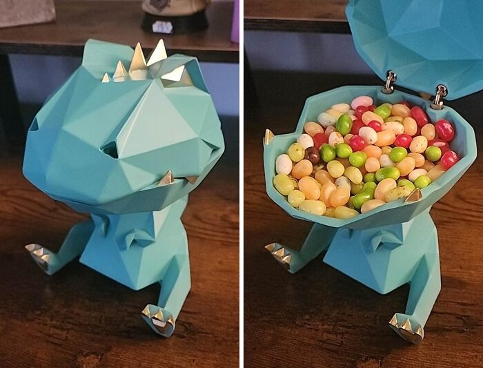 Indulge In A Prehistoric Sweet Tooth With The Geometric Dino Candy Dish, A Dino-Mite Desk Accessory That's Sure To Bring A Roar Of Delight To Your Workspace