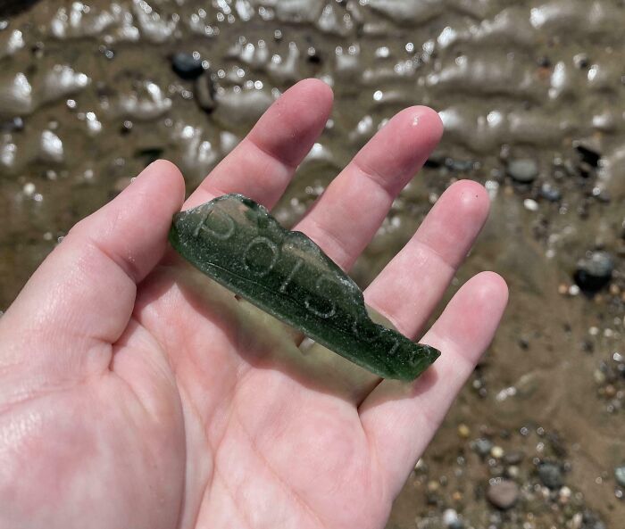 We Found Part Of A Bottle Of Poison. At Irvine Beach, Scotland