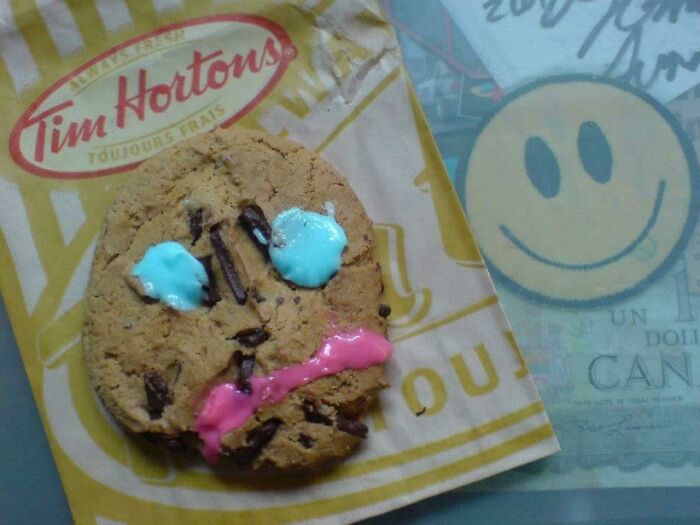 I Spent My Hard Earned Money On A "Smile" Cookie To Brighten My Day. This Is What I See When I Open The Bag When I Get Home