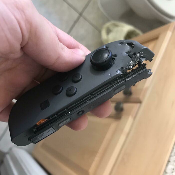 I’ve Been Saving Up For A Switch For A Couple Months Now. I Finally Got It Last Week And Found This In My Dog’s Mouth This Morning