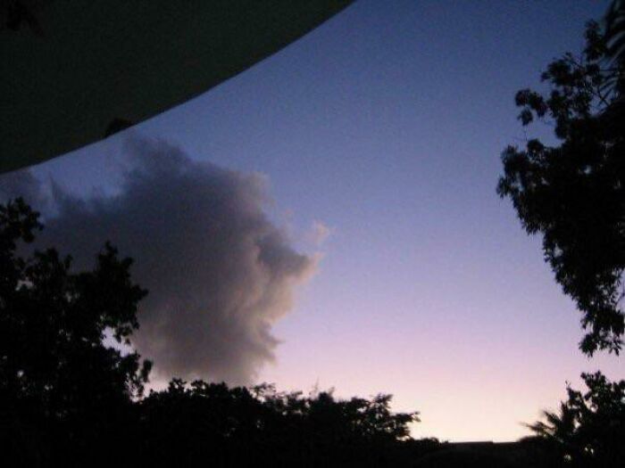 Cloud Looks Like Sneezing Man