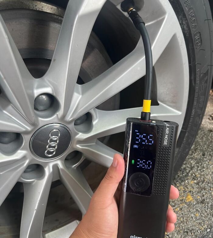 Inflate With Ease Using The Tire Inflator Portable Air Compressor, A Convenient And Compact Way To Keep Your Tires Properly Inflated On The Go