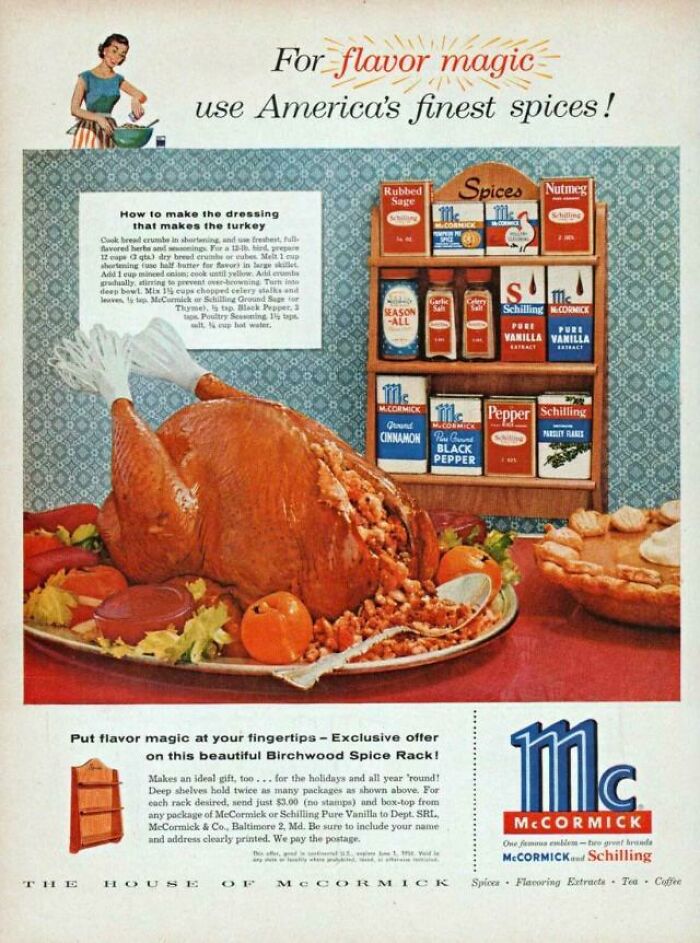 1955 Mccormick Spices Thanksgiving Advertisement