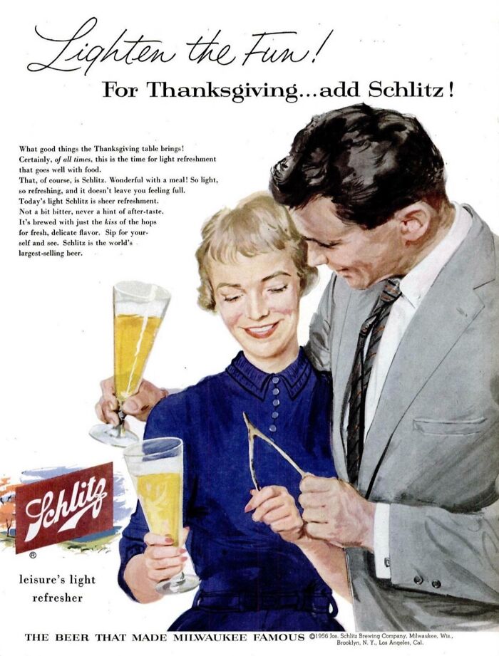 1956 Schlitz Thanksgiving Advertising