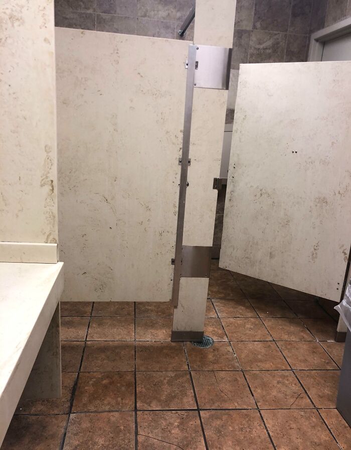 Upon Walking In This Bathroom At The Supermarket I Was Initially Disgusted At Filth And Lack Of Cleanliness Until A Closer Look Revealed It Was Designed This Way