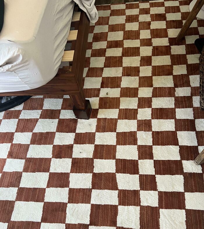 This Checkerboard Rug My GF Bought. It Gets Worse The Longer You Look At It