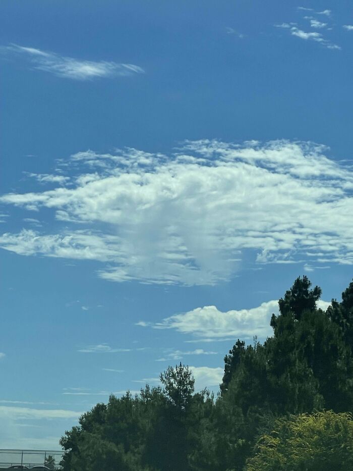 Triangle In The Clouds. The Craziest Thing Was How It Eventually Dissipated. I Expected The Crosswind To Break The Shape Up As Time Went On, But Instead The Cloud Just Thinned Out And Disappeared. It Kept The Shape The Whole Time