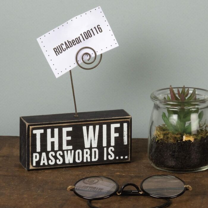 Make It Easy For Your Guests To Stay Connected With A WiFi Password Holder, A Thoughtful Touch That Saves Them The Hassle Of Asking For The Password