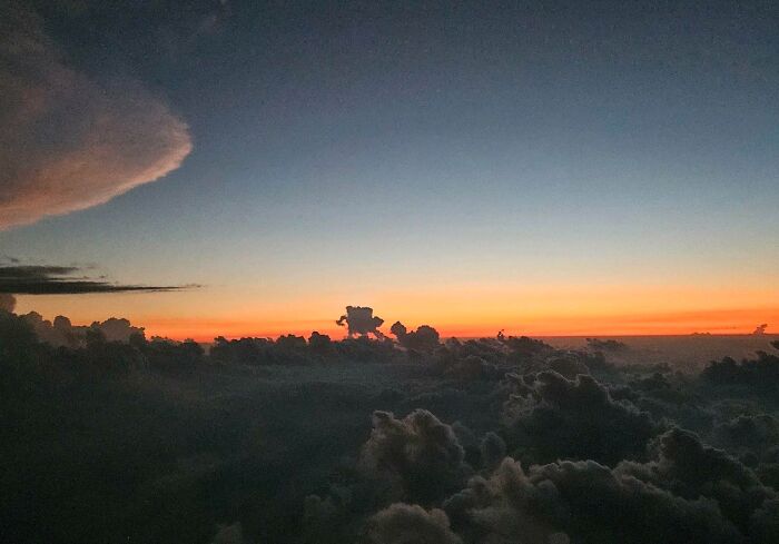 I Flew Past Clouds That Looked Like Spongebob And Gary A Few Nights Ago