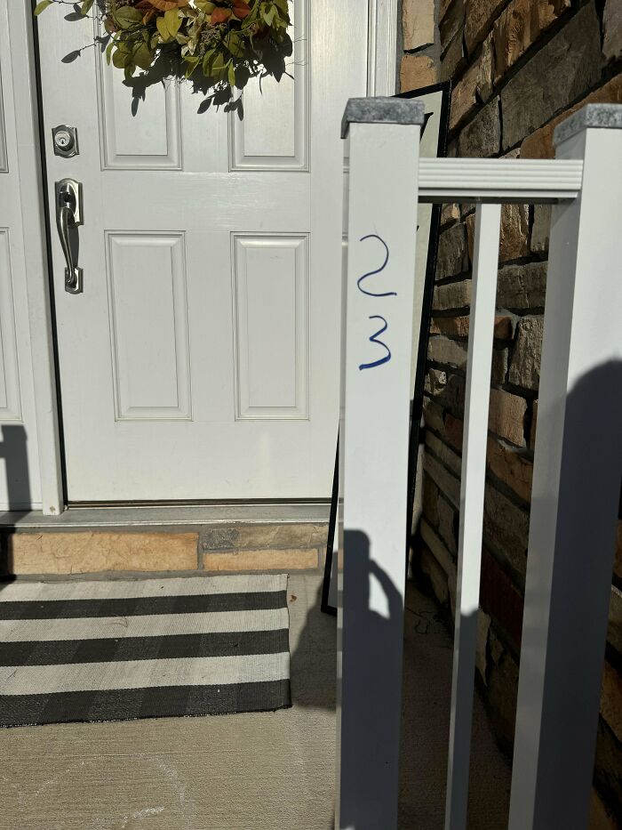 Amazon Driver Wrote On My Porch Railing With A Sharpie