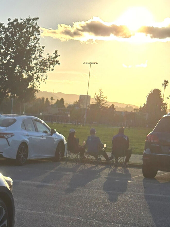 Pretty Packed Parking Lot. Why Not Take Up A Whole Parking Spot With Your Chairs?