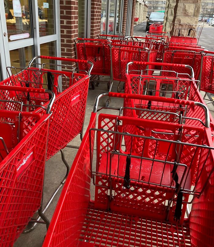 Not A Damn Person Brought Their Carts Back In. Just Pushed Them By The Door