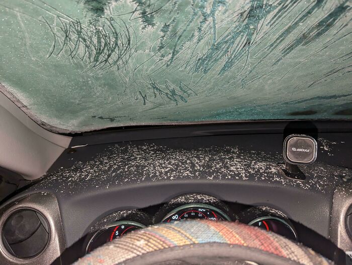 For The Past Month My Windshield Has Been Icing Up On Both The Inside And The Outside. It Is Extremely Difficult To Remove From The Inside Even With An Ice Scraper. My Boyfriend Was Trying To Be Sweet And Washed My Floor Mats In The Middle Of Winter, But Didn't Dry Them