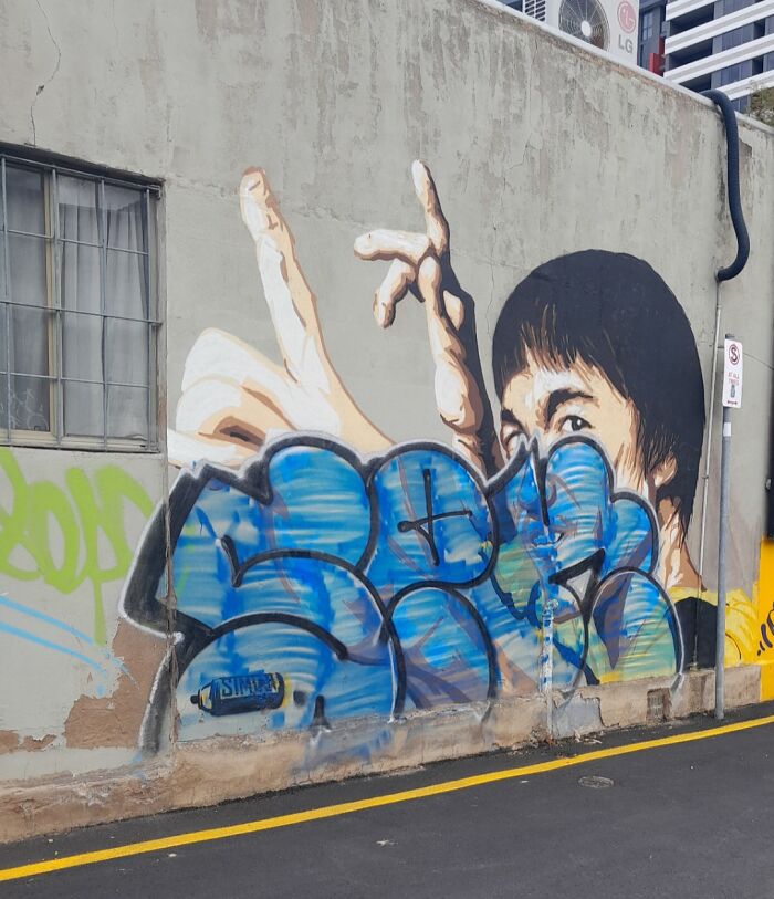 Some Idiot Ruined A Bruce Lee Painting In My City