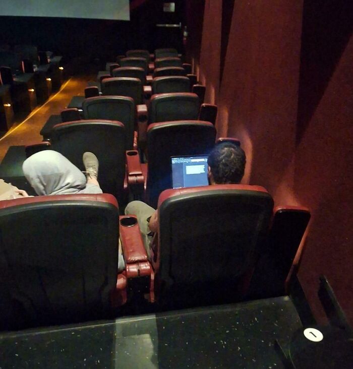 This Guy Used A Laptop Throughout A Movie Last Night