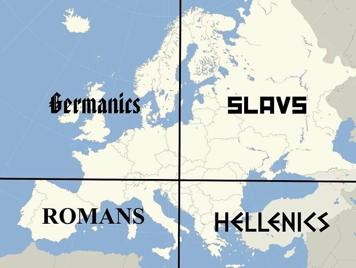 Europe Split Into 4 Regions