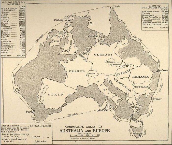 This Map Overlays Europe (Minus Russia) On Australia