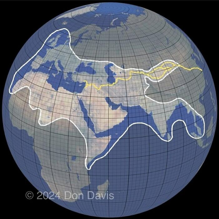 A Lovely Overview Of The Approximate Limits Of The World Known To The Romans, Around 150 Ad