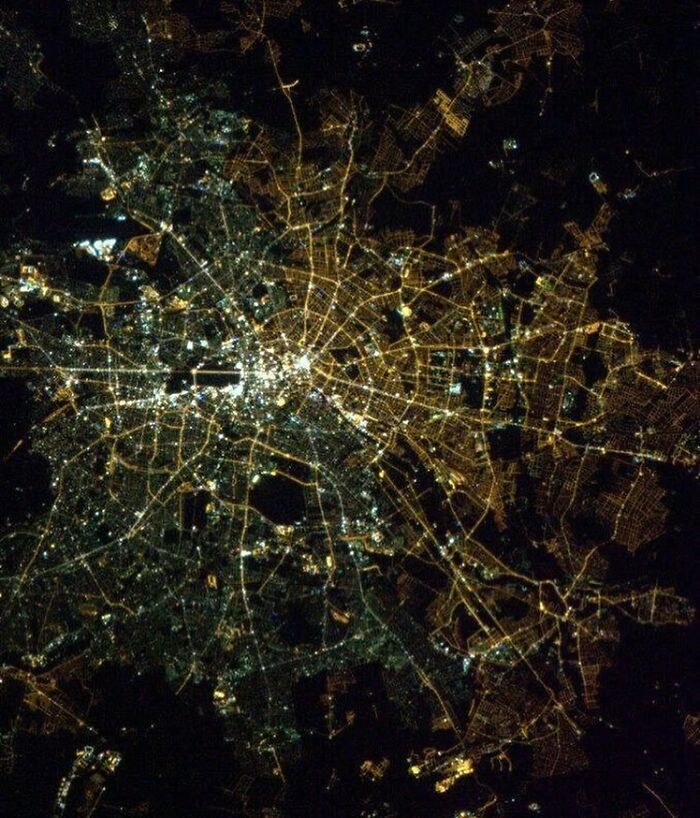 35 Years After The Fall Of The Wall, Divide Between West And East Berlin Can Still Be Seen From Space Due To Different Lightbulbs Used On Each Side