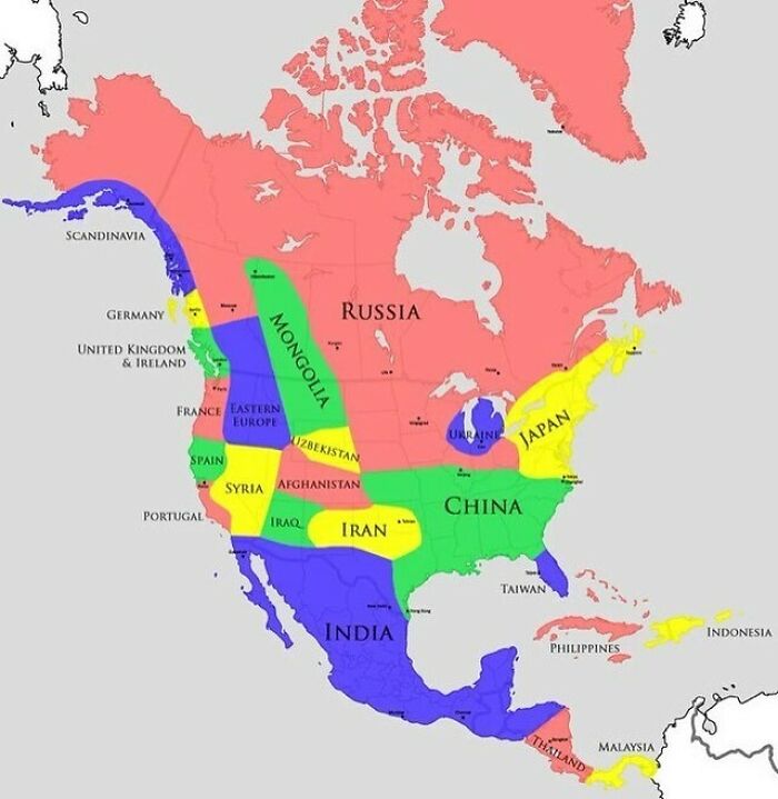 Map Compares North American Climatic Zones To Eurasian Regions