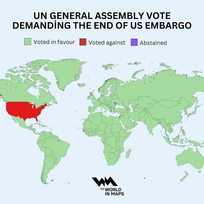 For The 32nd Year In A Row, The United Nations Votes Overwhelmingly To End The Us Embargo On Cuba