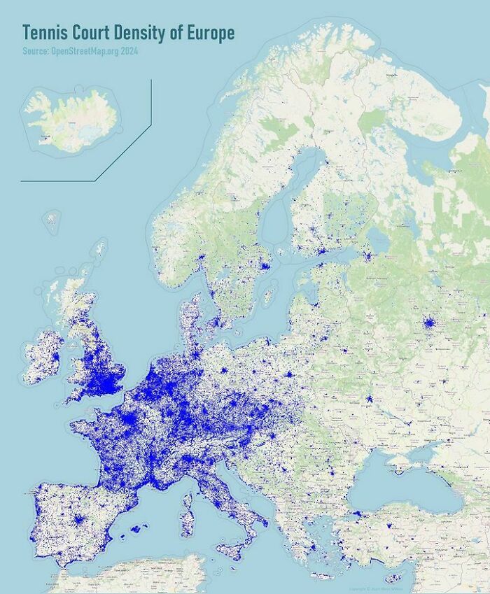 Map Shows Where You Can Find Tennis Courts In Europe