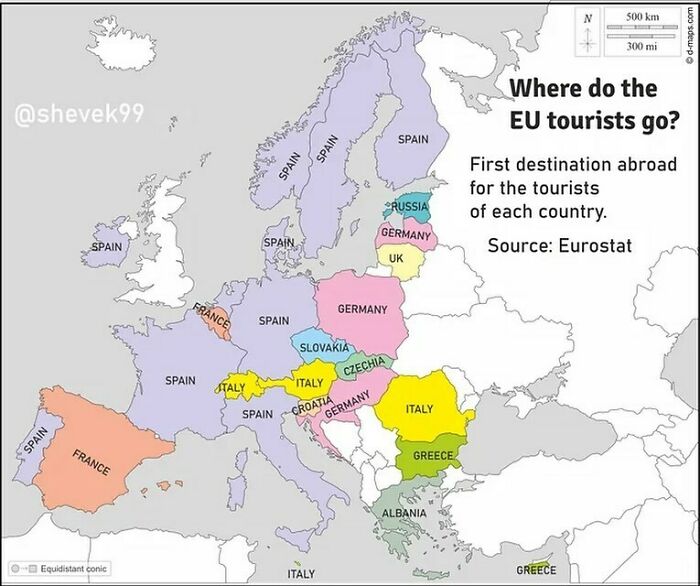 Where Do European Tourists Go?there Is A Clear Favourite Destination For Europeans: Spain