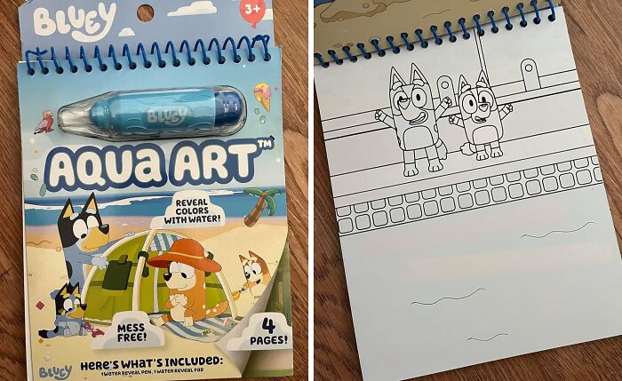 This Bluey Aqua Art Book Is The Perfect Stocking Stuffer For Any Bluey Fan! It's Mess-Free, Creative Fun That Will Keep Kids Entertained For Hours 