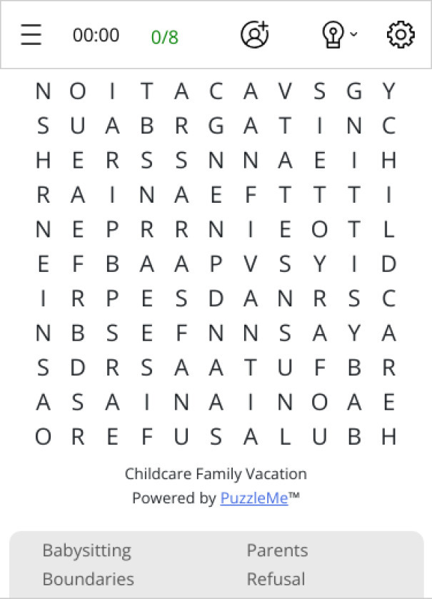 Childcare Family Vacation