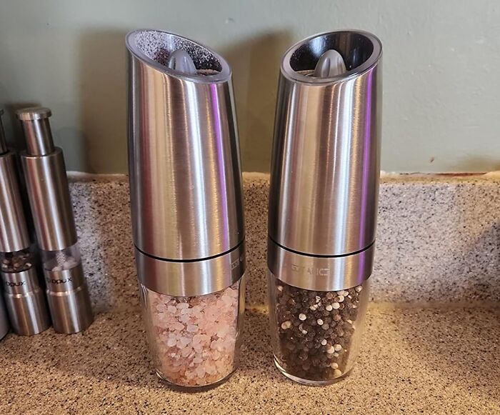 Tired Of Your Wrists Getting A Workout Just From Seasoning Your Food? This Electric Salt And Pepper Grinder Does All The Hard Work For You, So You Can Focus On The Important Things