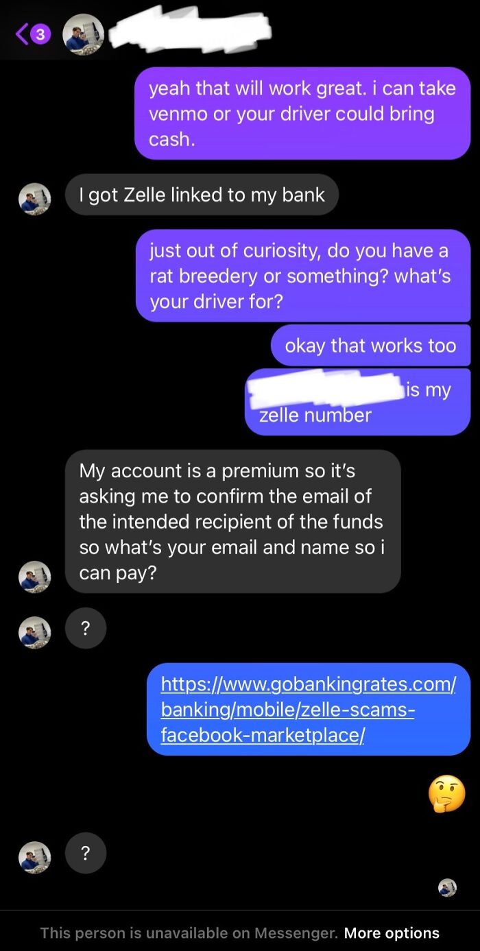 This Shmuck Tried Scamming Me, I Sent An Article Warning About The Exact Scam, And Just Like That He Scurried Away. Shmuck