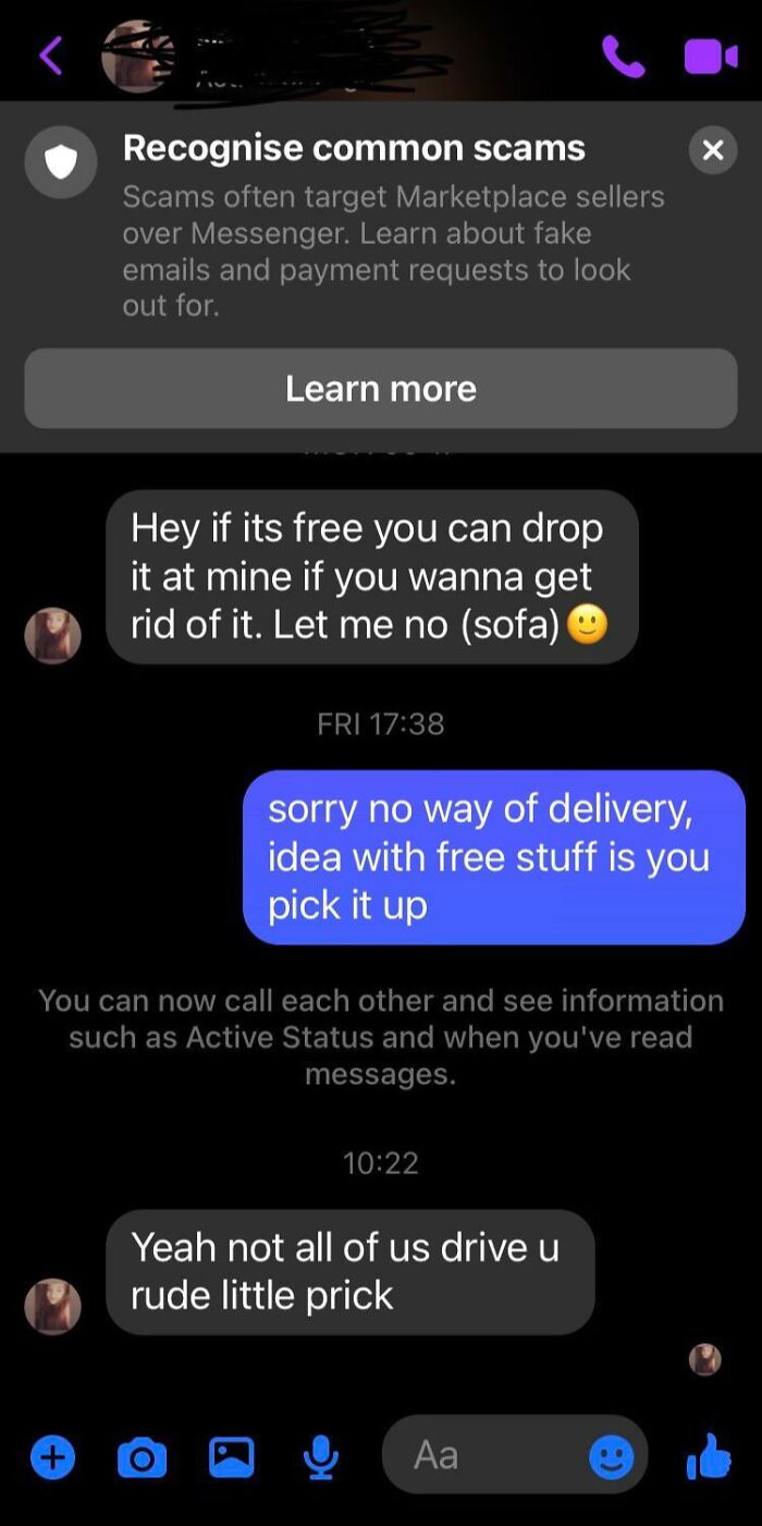 I'm A Rude Prick For Saying I Wont Deliver The Free Corner Sofa Im Giving Away