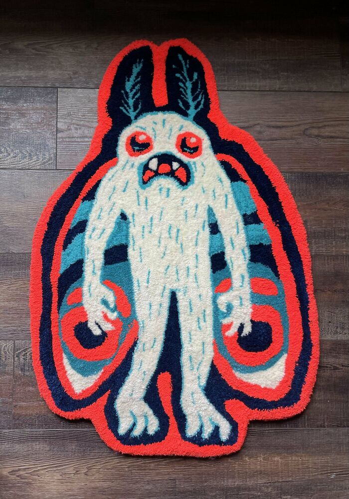 Designed And Tufted A 3 X 2ft. Mothman Rug