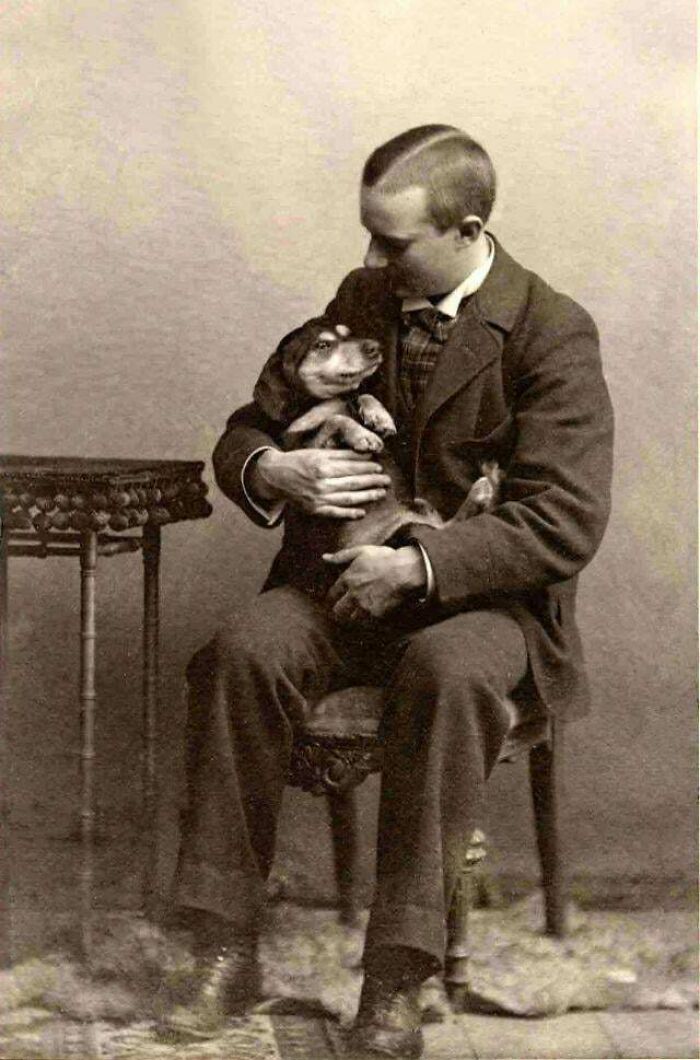 Gentleman Pose For Photos With Their Beloved Pups, Circa 1880-1900