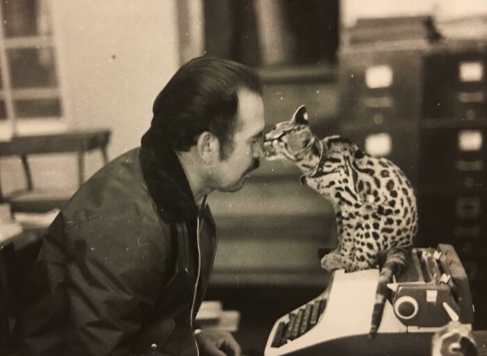 My Abuelo (Grandpa) And His Pet Oncilla - Cochabamba, Bolivia 1970-1980 (Photo Not Dated)