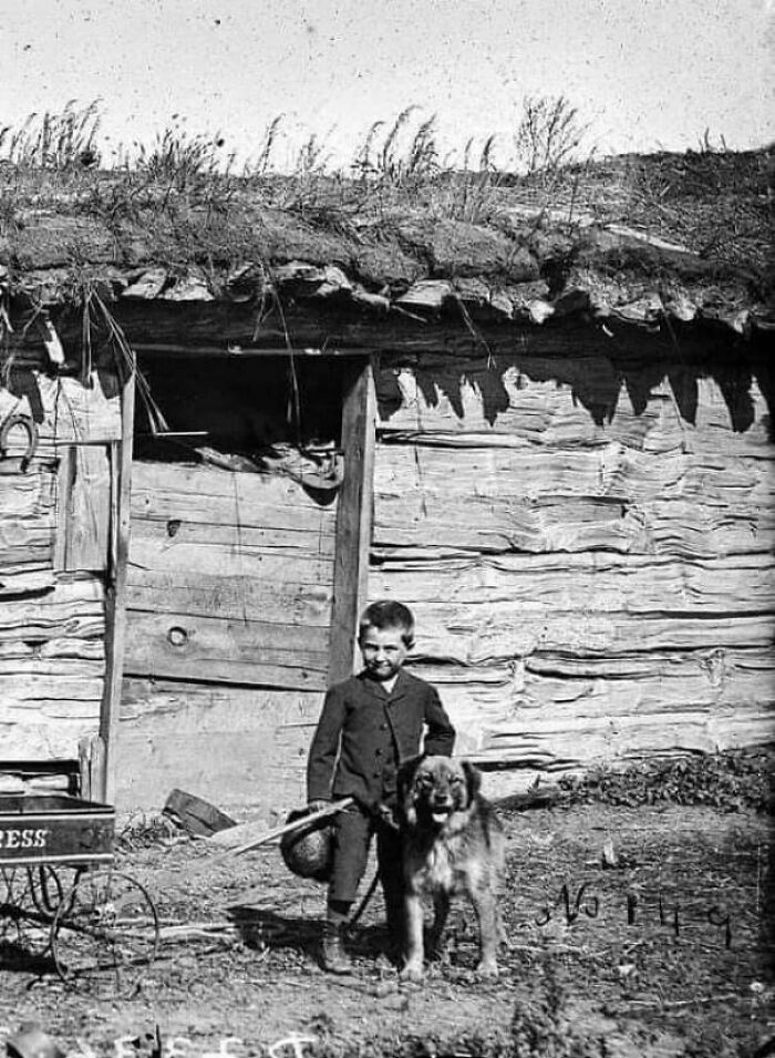 A Young Boy And His Dog From 1889