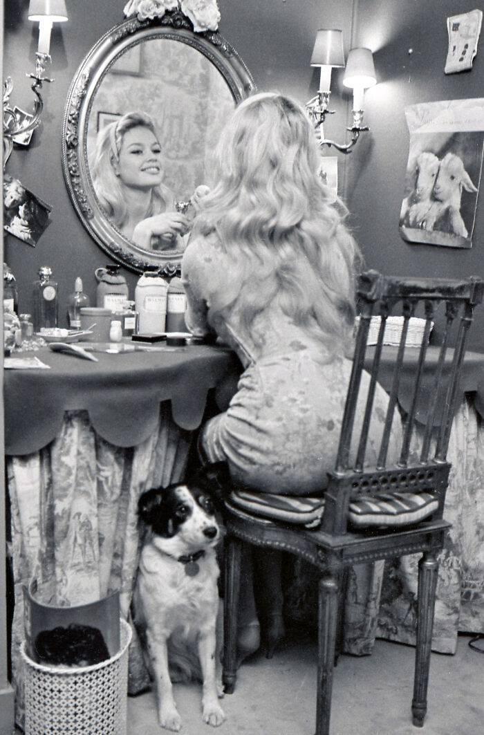 Brigitte Bardot At Home With Her Dog Guapa, 1950s