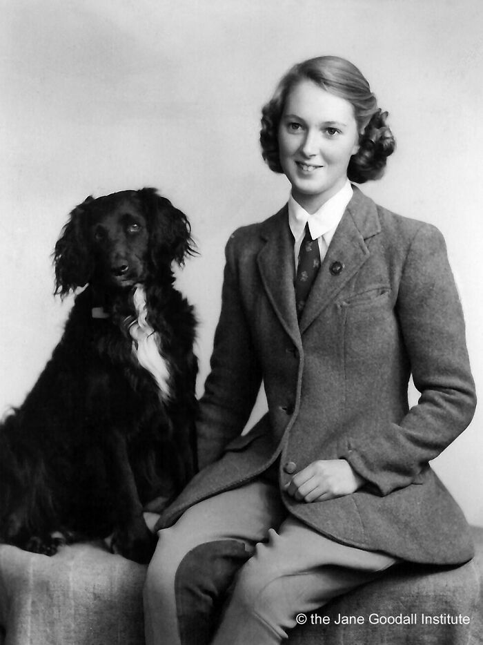 Jane Goodall With Her Dog Rusty In Bournemouth, 1954. She Said "I Learned So Much From Rusty. He Proved To Me That Animals Have Minds, Personalities And Feelings. This Gave Me Great Strength In My Convictions And Work With Chimpanzees." Written On The Back: “Jane And Rusty The Inseparables”