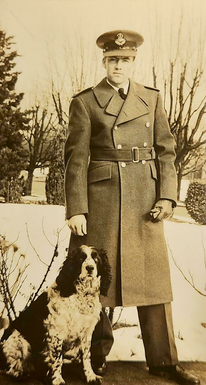 Grandfather And His Dog After Serving In Ww2 (1945)