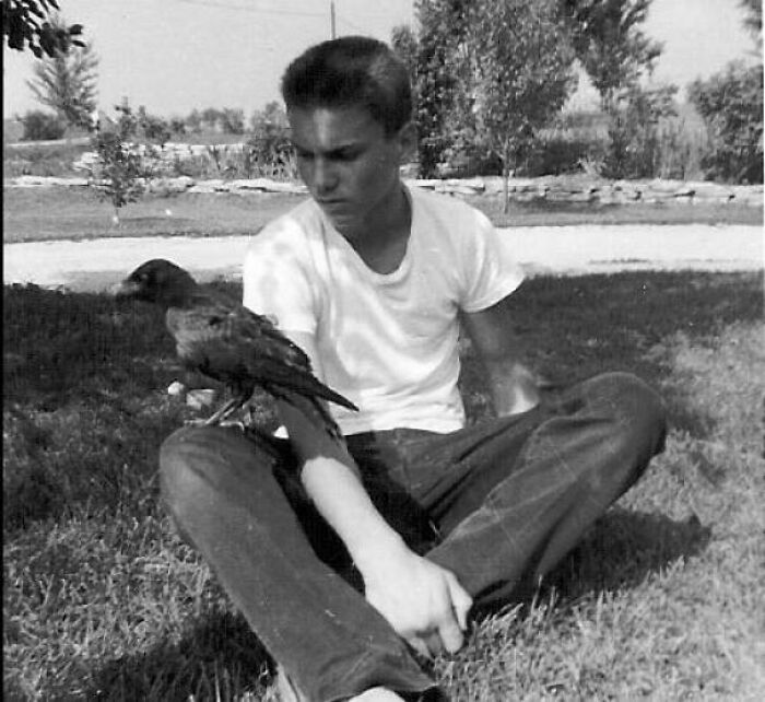 My Grandfather And His Pet Crow, Late 50s/Early 60s