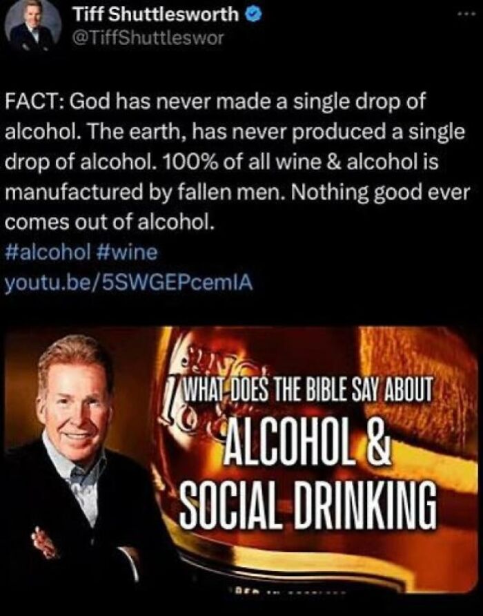 Overly confident person sharing an incorrect fact about alcohol and social drinking on social media.