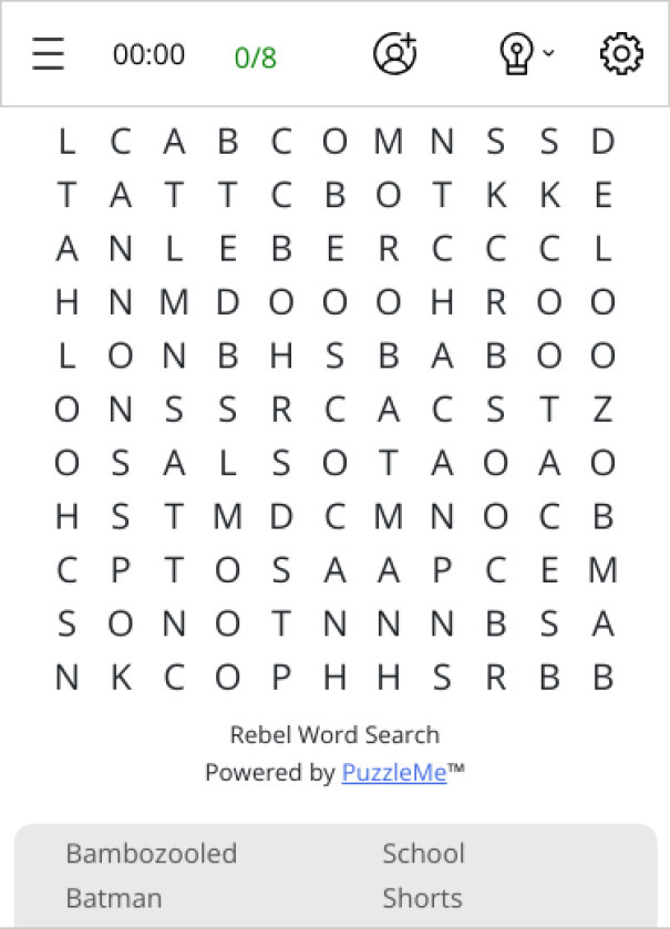 Rebel Word Search